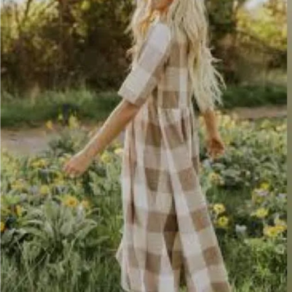 Roolee plaid dress - tan